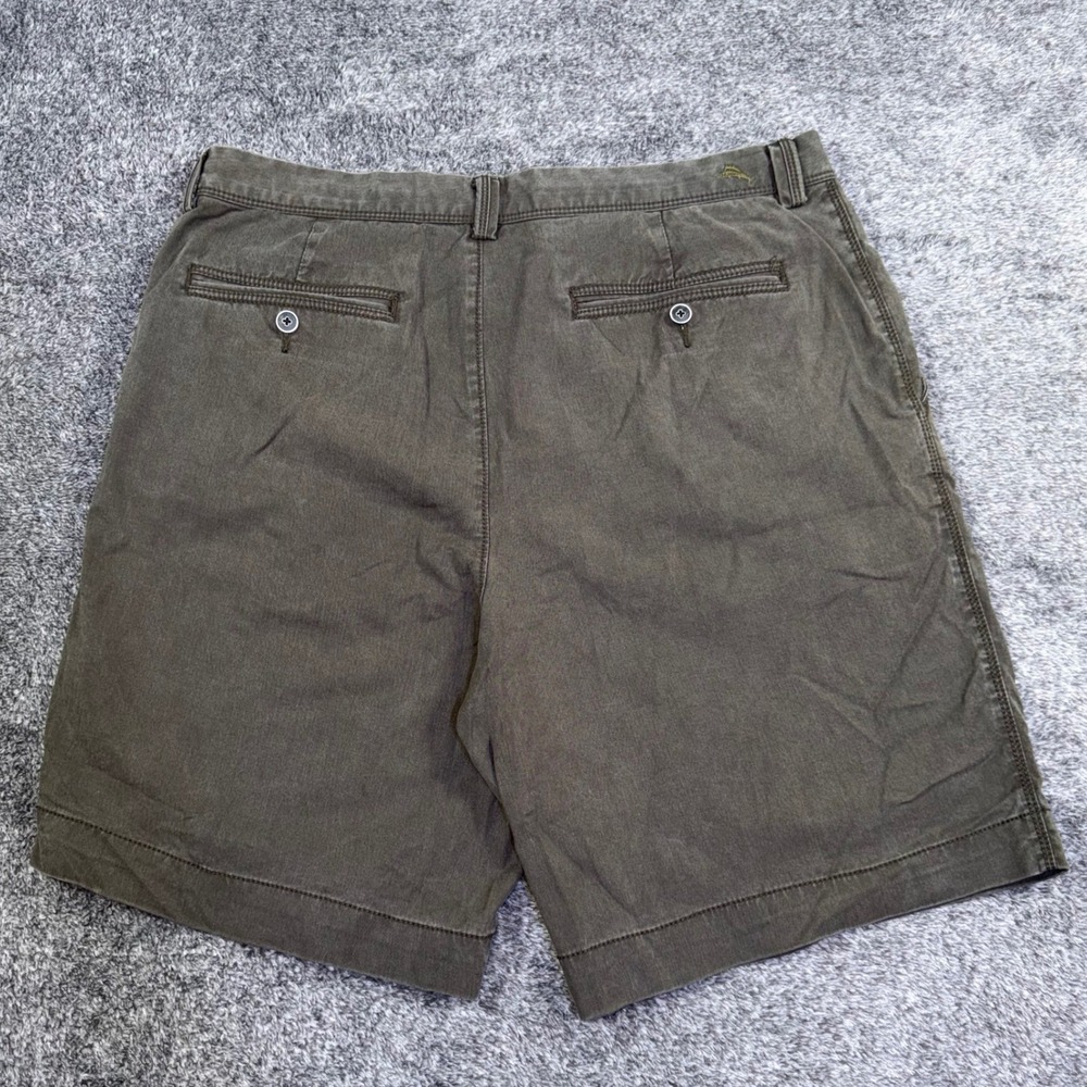 Tommy Bahama Boracay Shorts Mens 35 Olive Green Stretch 10" Inseam Flat Front - Picture 5 of 14